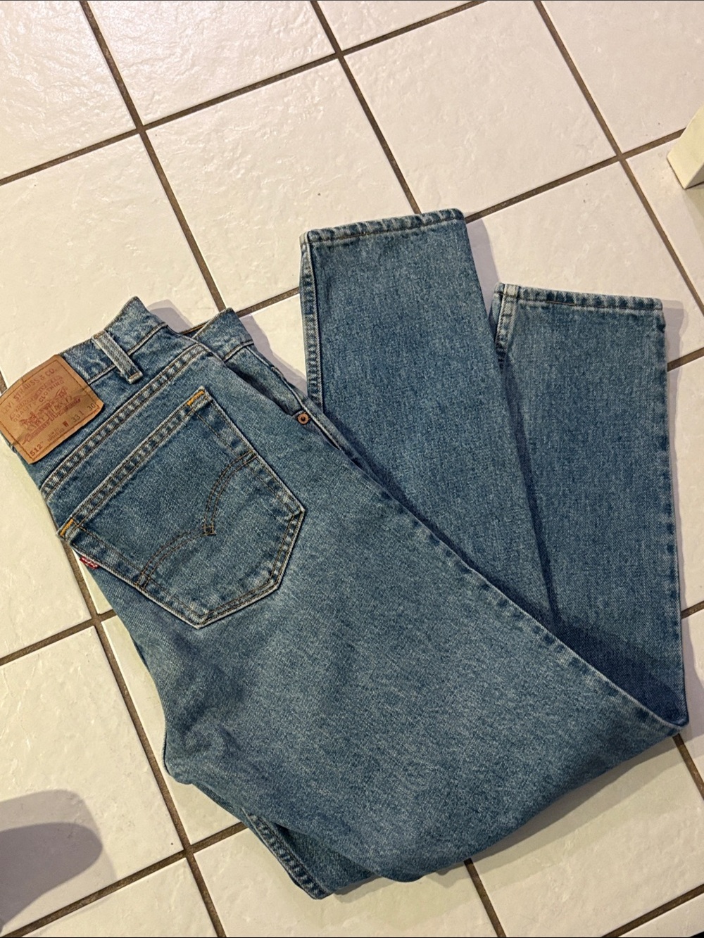 Levi's Medium Blue High-Rise Straight Jeans